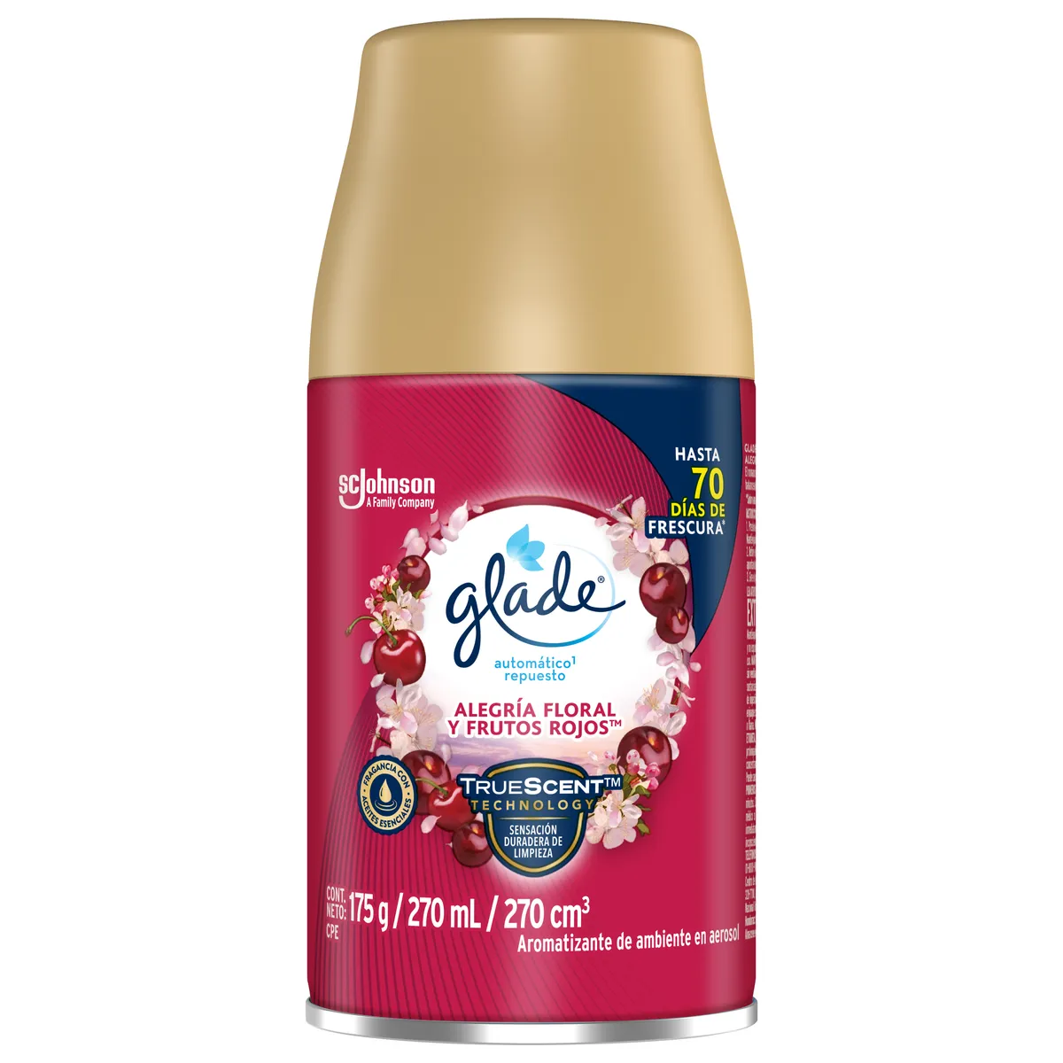 GLADE - Repuesto Automático Glade Alegría Floral y Frutos Rojos Envase 270 mL