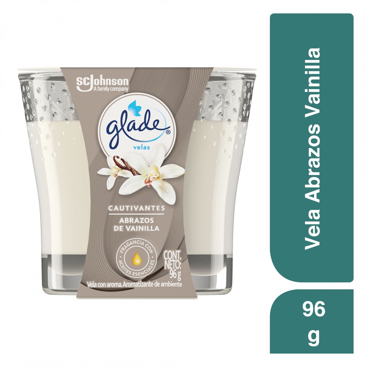 GLADE - Vela Perfumada Glade Abrazos Vainilla Envase 96 g