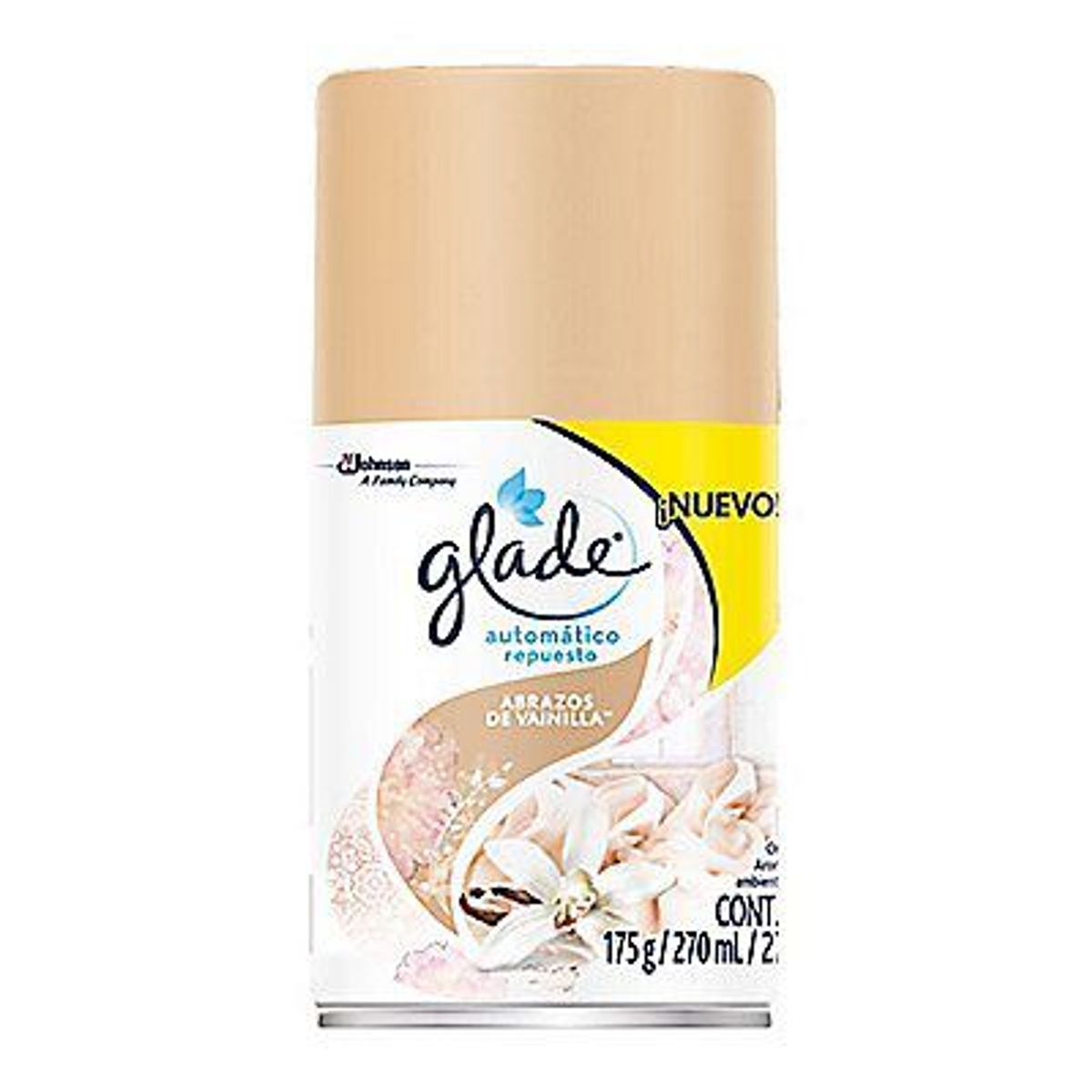GLADE - Repuesto para Ambientador Automático Glade Abrazos de Vainilla Lata 175 g