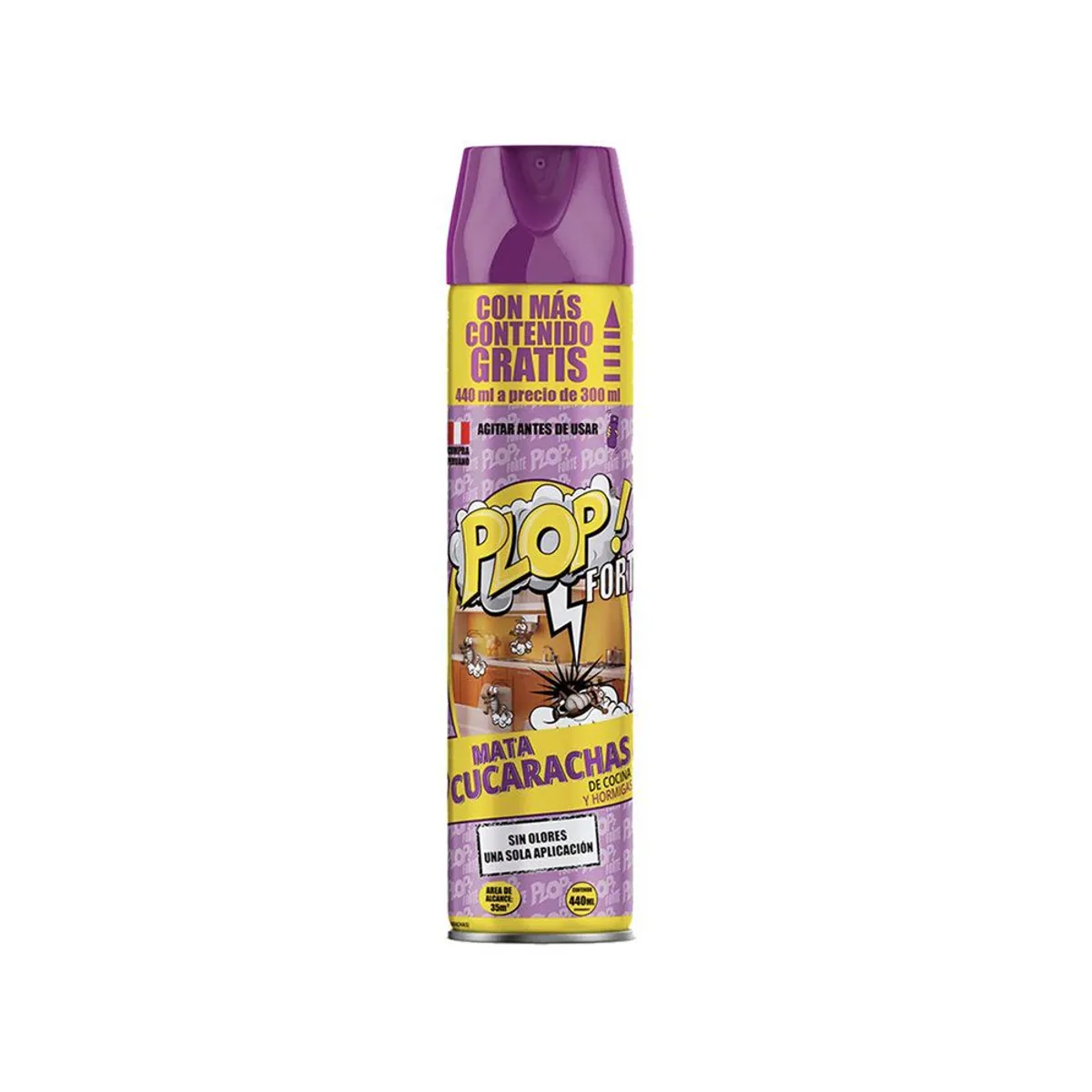 PLOP - Insecticida Plop Forte Mata Cucarachas Envase 440 mL