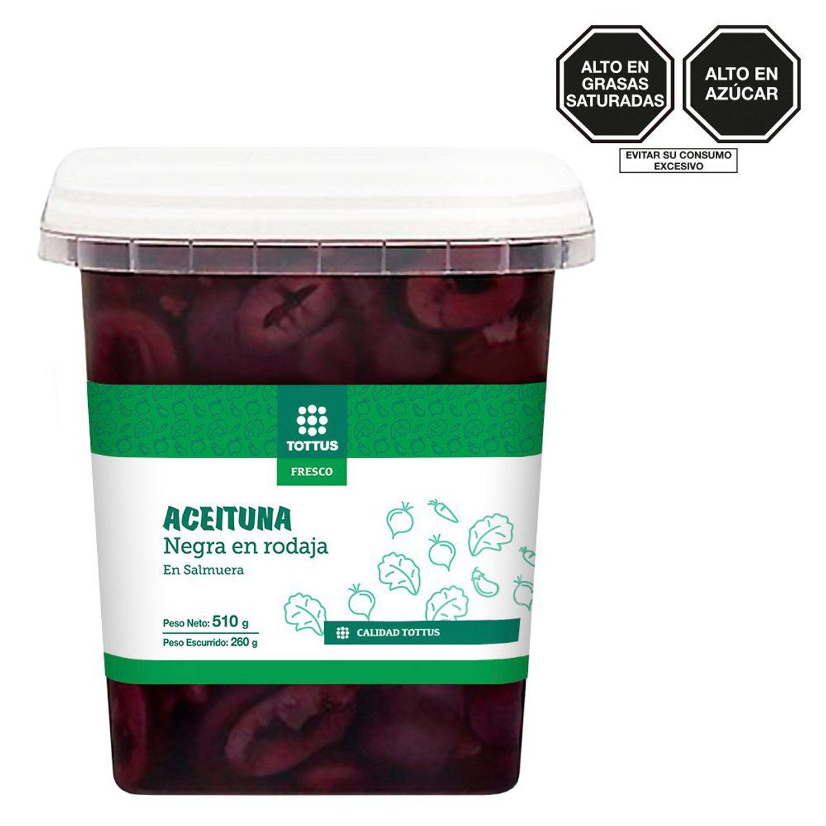 TOTTUS - Aceituna Negra en Rodajas Tottus Envase 260 g