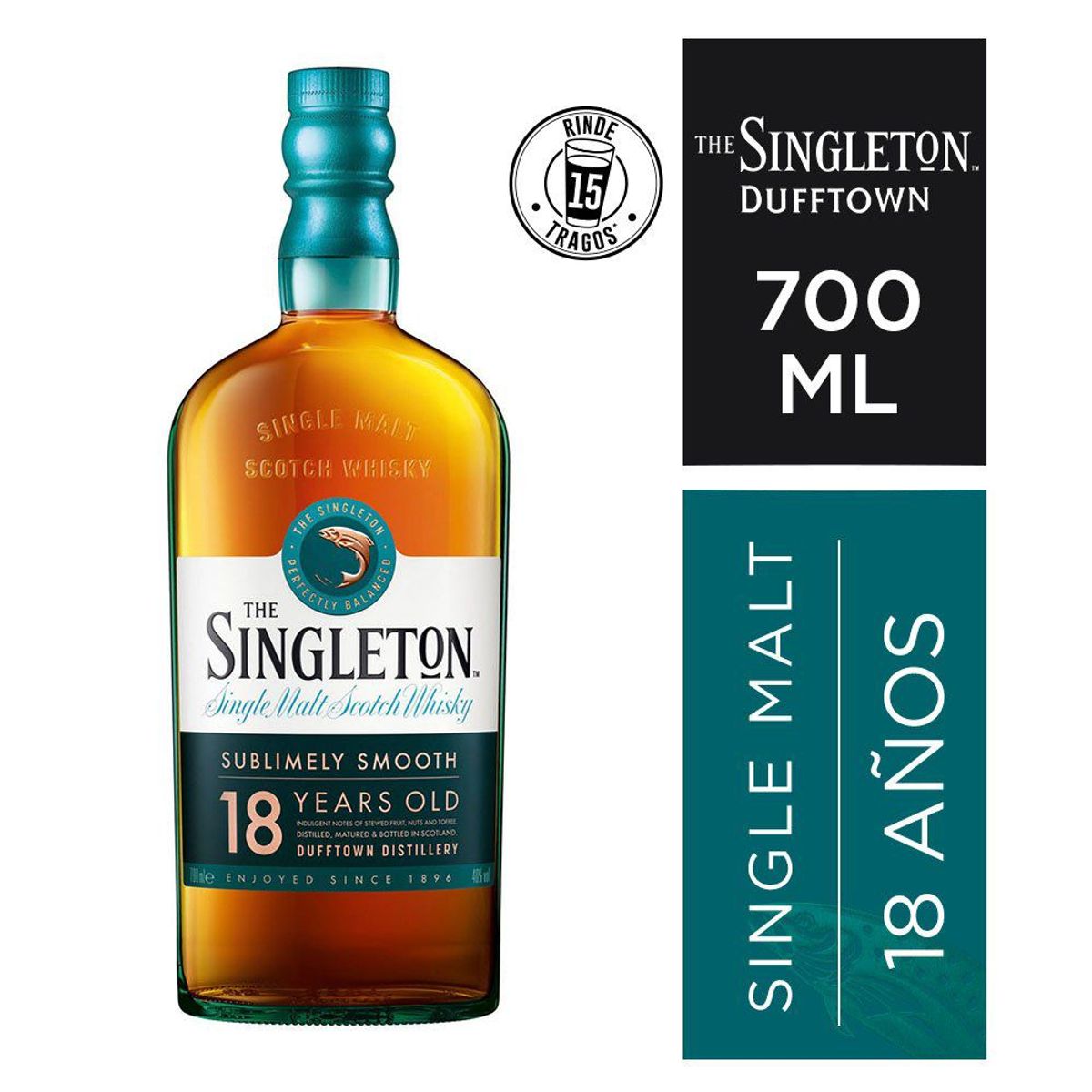 SINGLETON - Whisky The Singleton Dufftown 18 Años Botella 750 mL