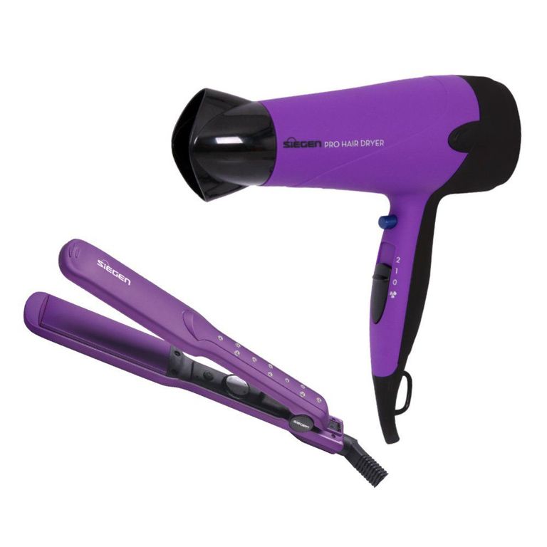 Secadora de Cabello 2000 W Morado Sg-3025M+Sg-3540 Tottus Perú