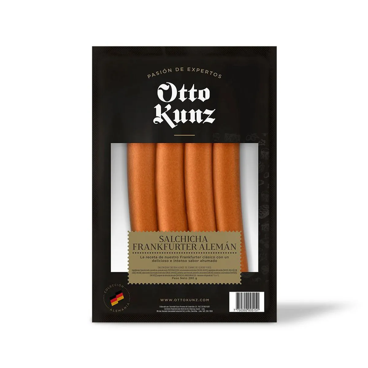 OTTO KUNZ - Salchicha Alemana Frankfurter Otto Kunz Empaque 280 g
