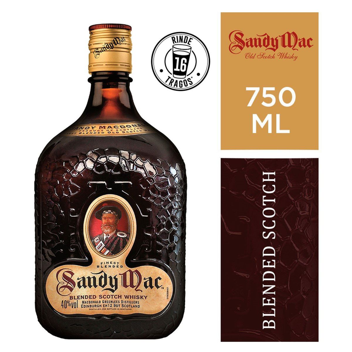 SANDY MAC - Whisky Sandy Mac Añejo Escocés Botella 750 mL