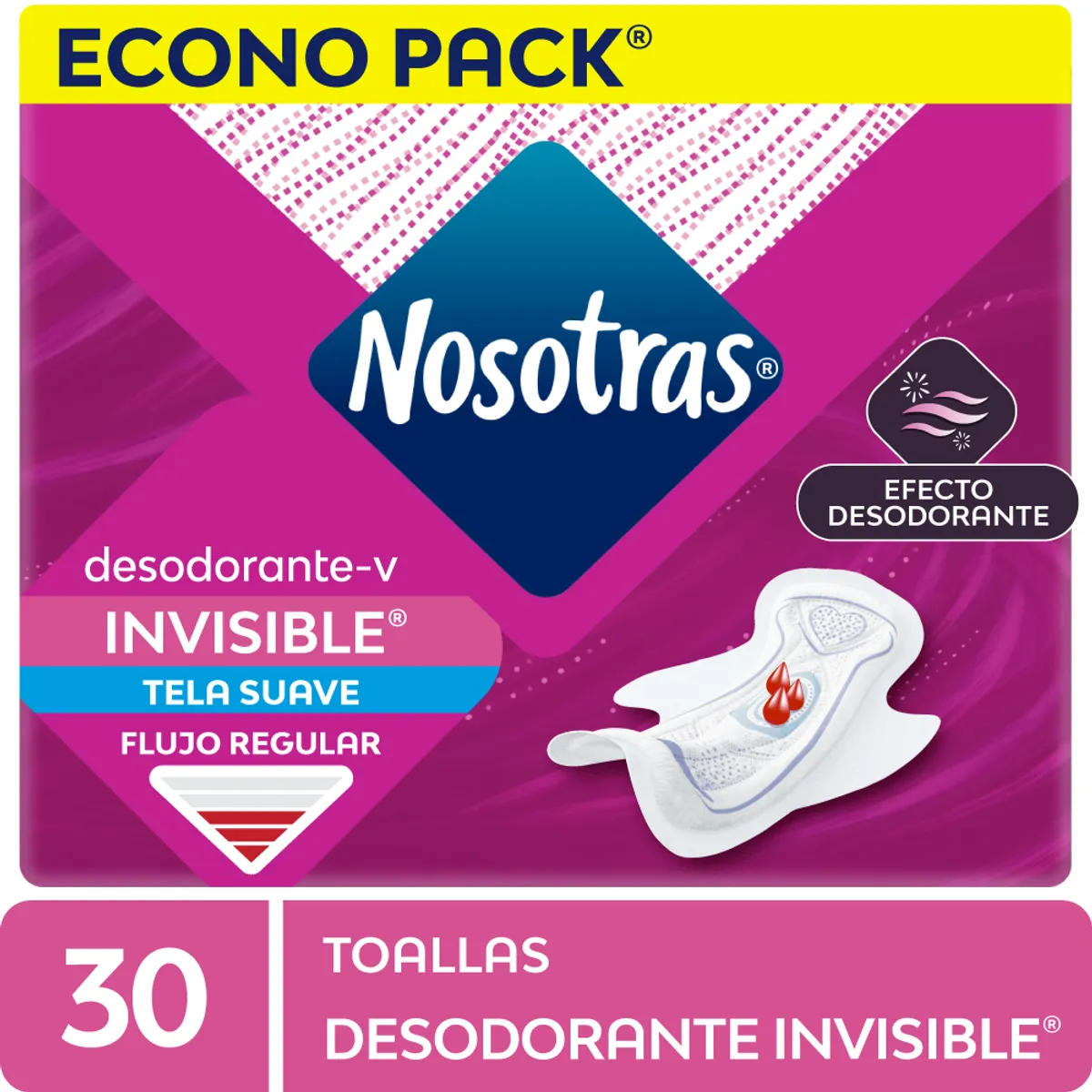 NOSOTRAS - Toallas Higiénicas Nosotras Desodorante Invisible Empaque 30 Und