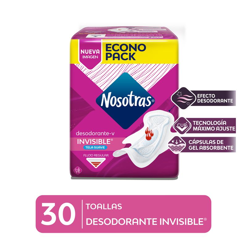 NOSOTRAS - Toallas Higiénicas Nosotras Desodorante Invisible Empaque 30 Und