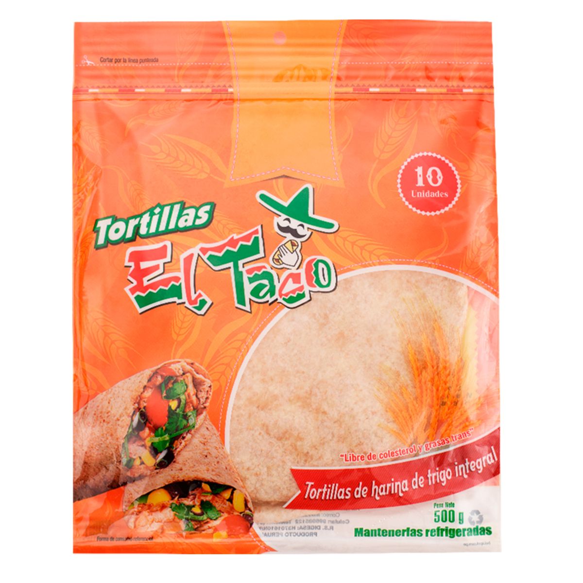 TORTILLAS EL TACO - Tortillas Integrales El Taco 10 Und Empaque 500 g