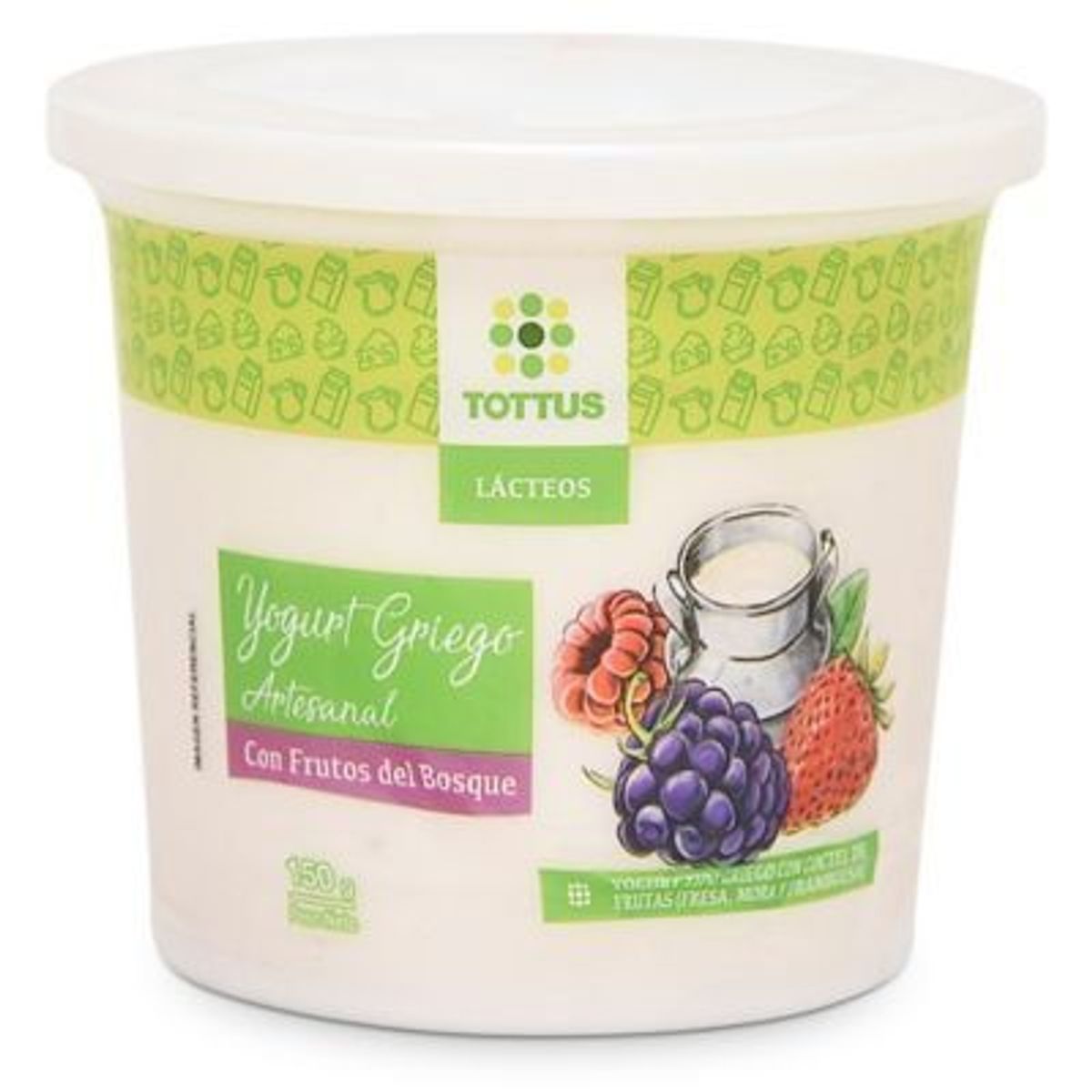 TOTTUS - Yogurt Griego Tottus Frutos del Bosque Envase 150 g