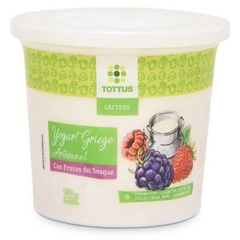 TOTTUS - Yogurt Griego Tottus Frutos del Bosque Envase 150 g