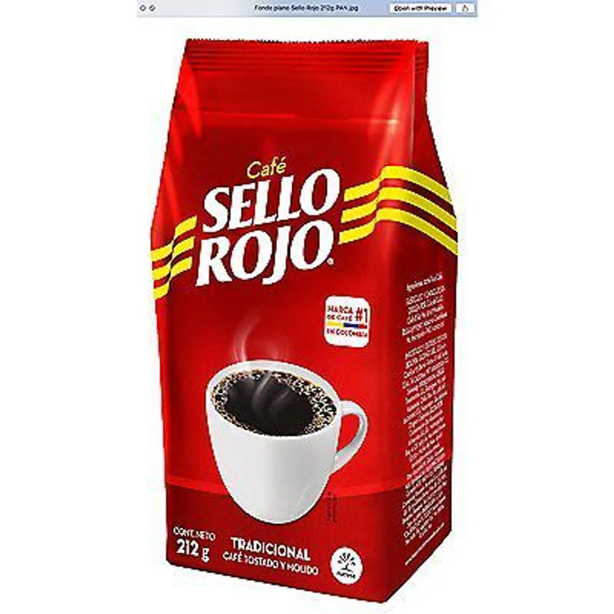 SELLO ROJO - Café Tostado y Molido Sello Rojo Bolsa 212 g