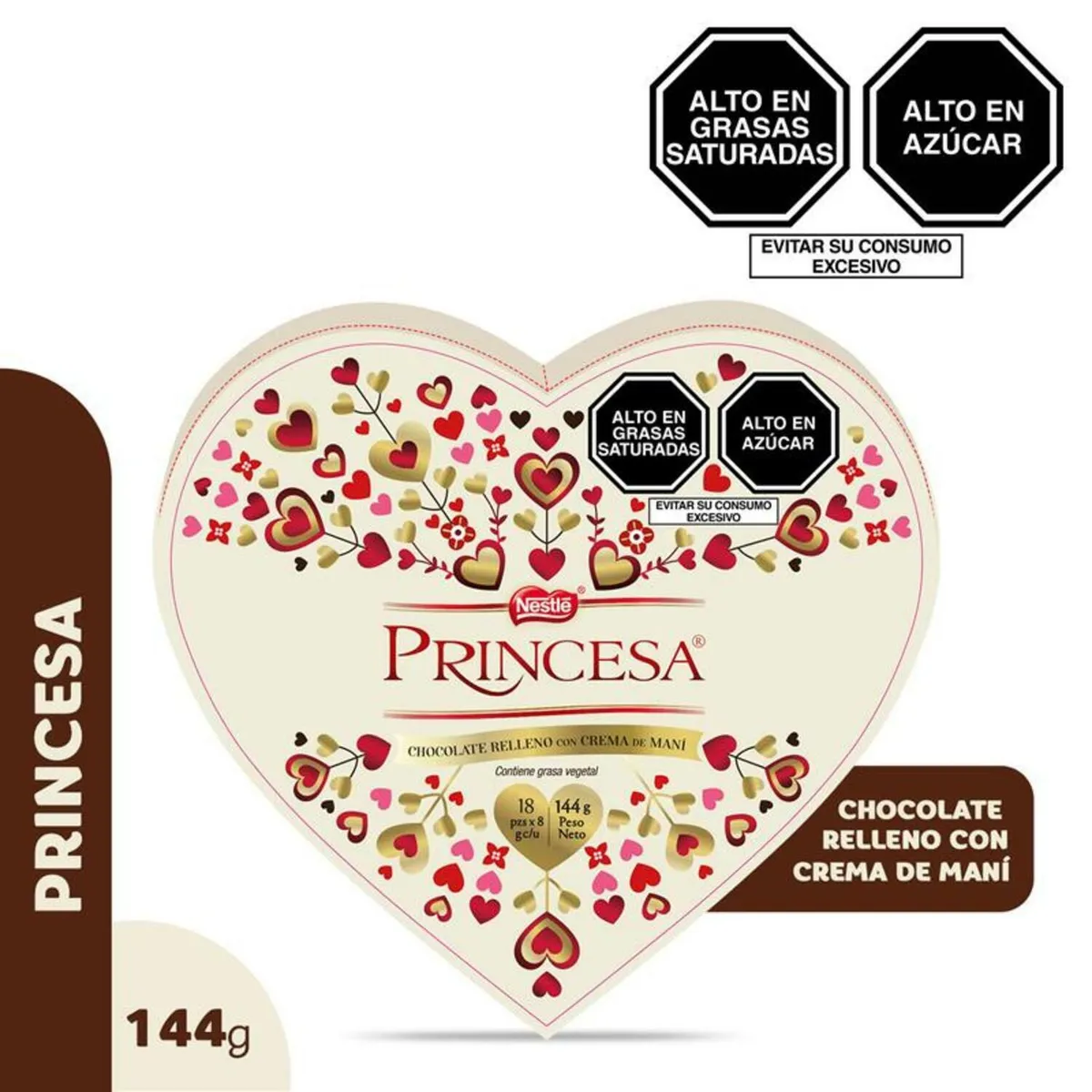 PRINCESA - Chocolate Princesa Corazón Princesa Caja 144 g