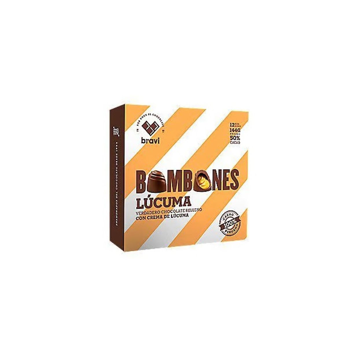 BRAVI - Bombones Chocolate Lucuma Di Perugia 12 g x 12 Unidades