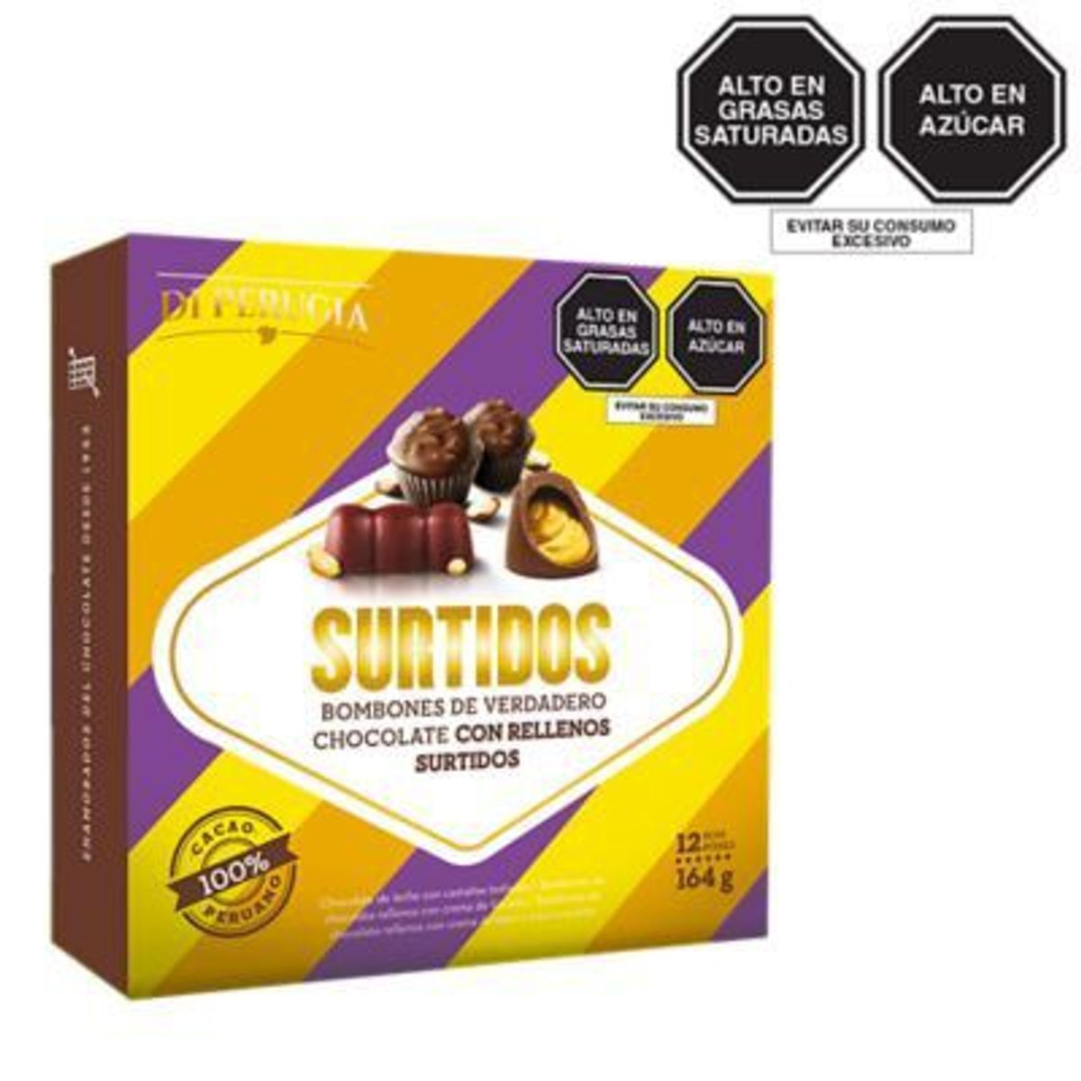 BRAVI - Bombones Chocolate Surtidos Di Perugia 164 g x 12 Unidades