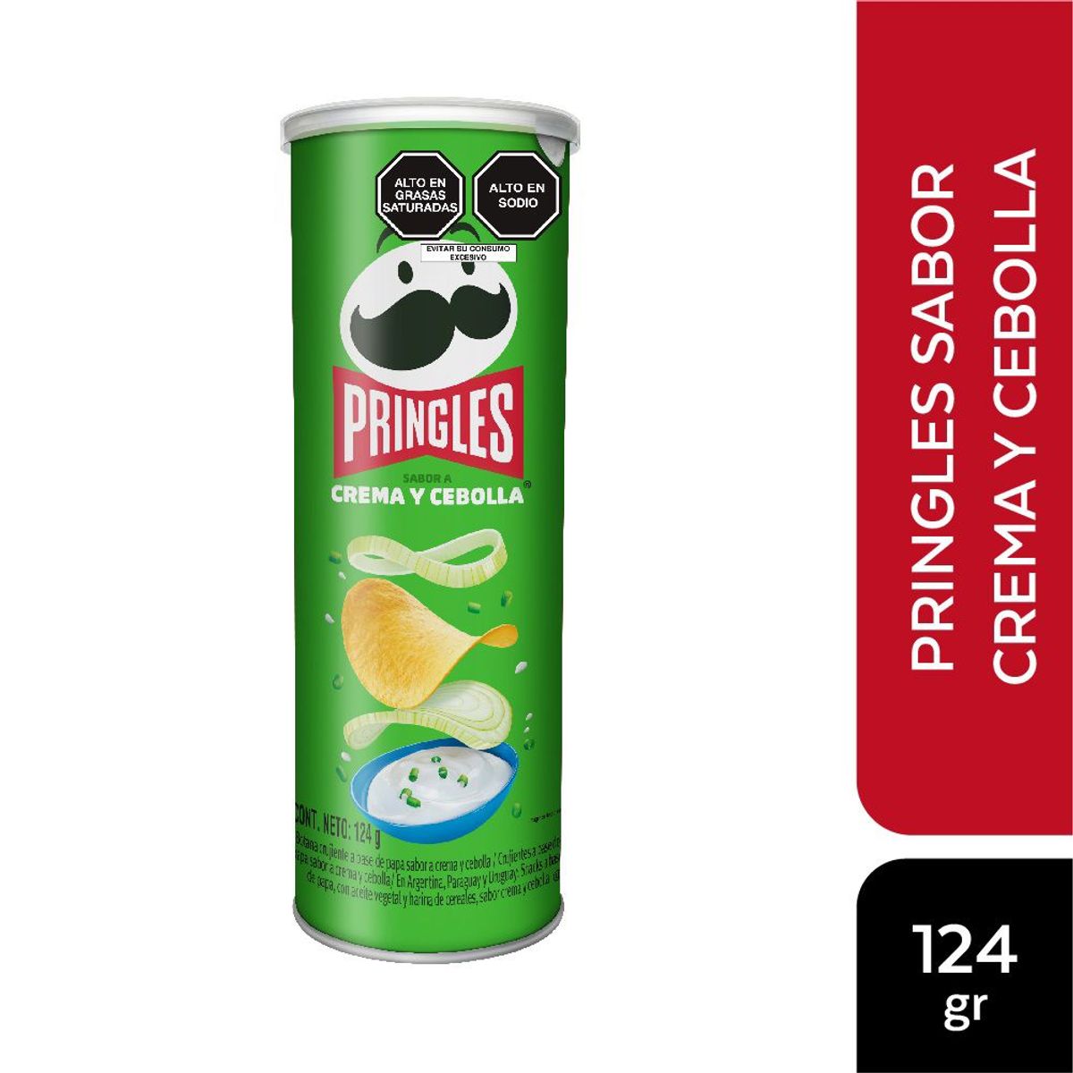 PRINGLES - Papas Fritas Sabor a Cebolla Pringles 124 g