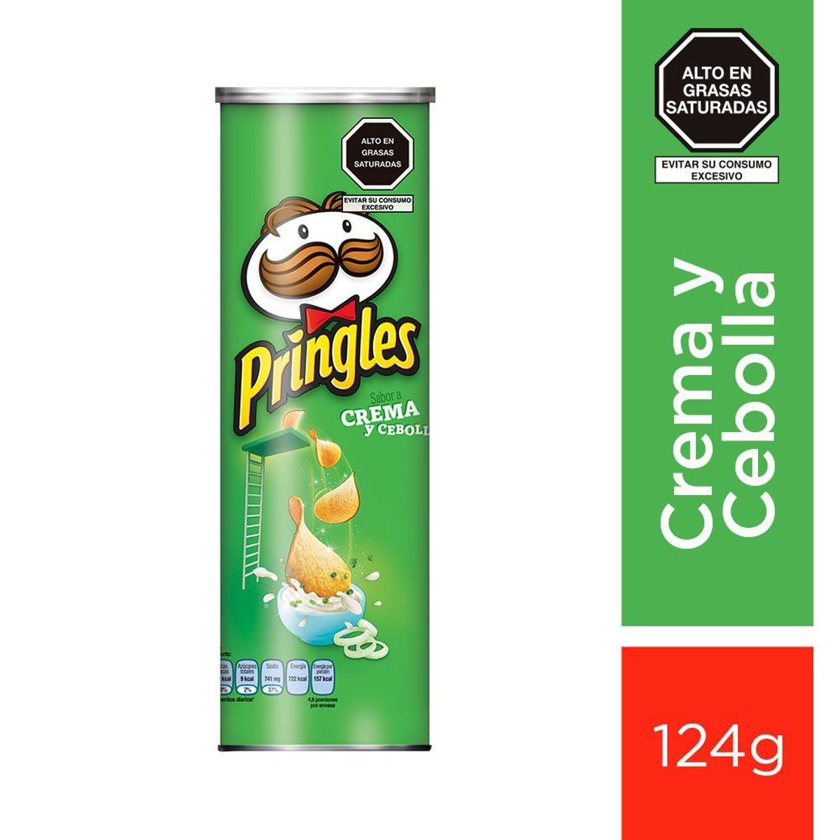 PRINGLES - Papas Fritas Sabor a Cebolla Pringles 124 g