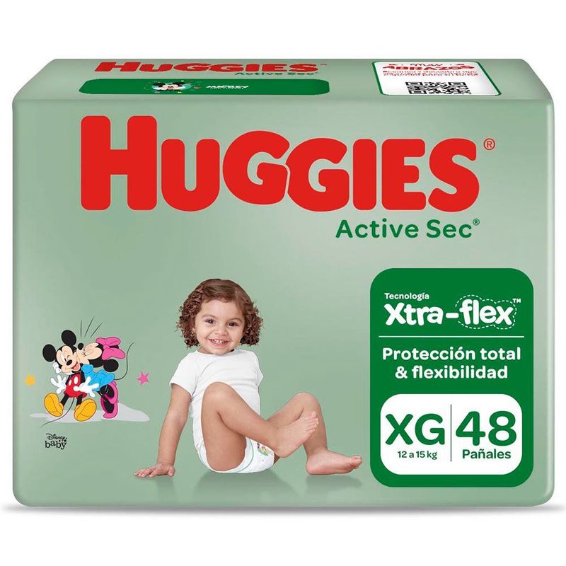 HUGGIES - Pañales Huggies Active Sec Xtra Flex Talla XG Empaque 48 Und