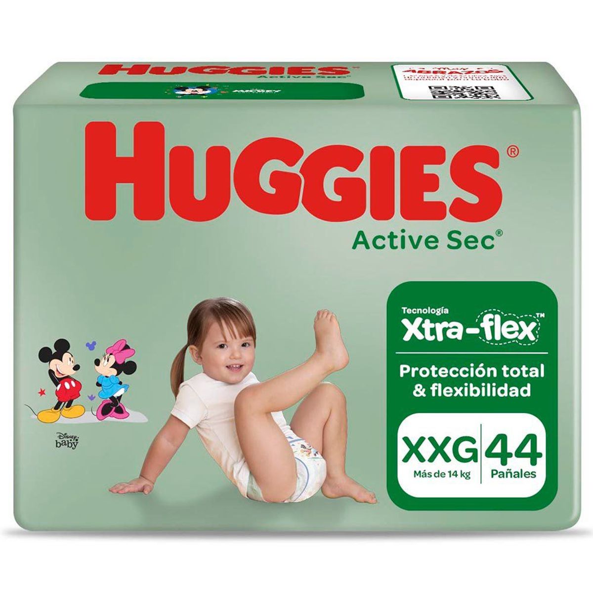 HUGGIES - Pañales Huggies Active Sec Talla XXG Empaque 44 Und