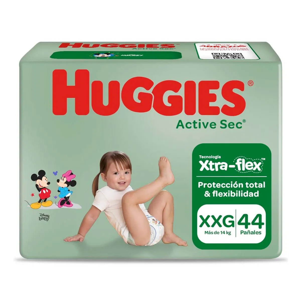HUGGIES - Pañales Huggies Active Sec Talla XXG Empaque 44 Und