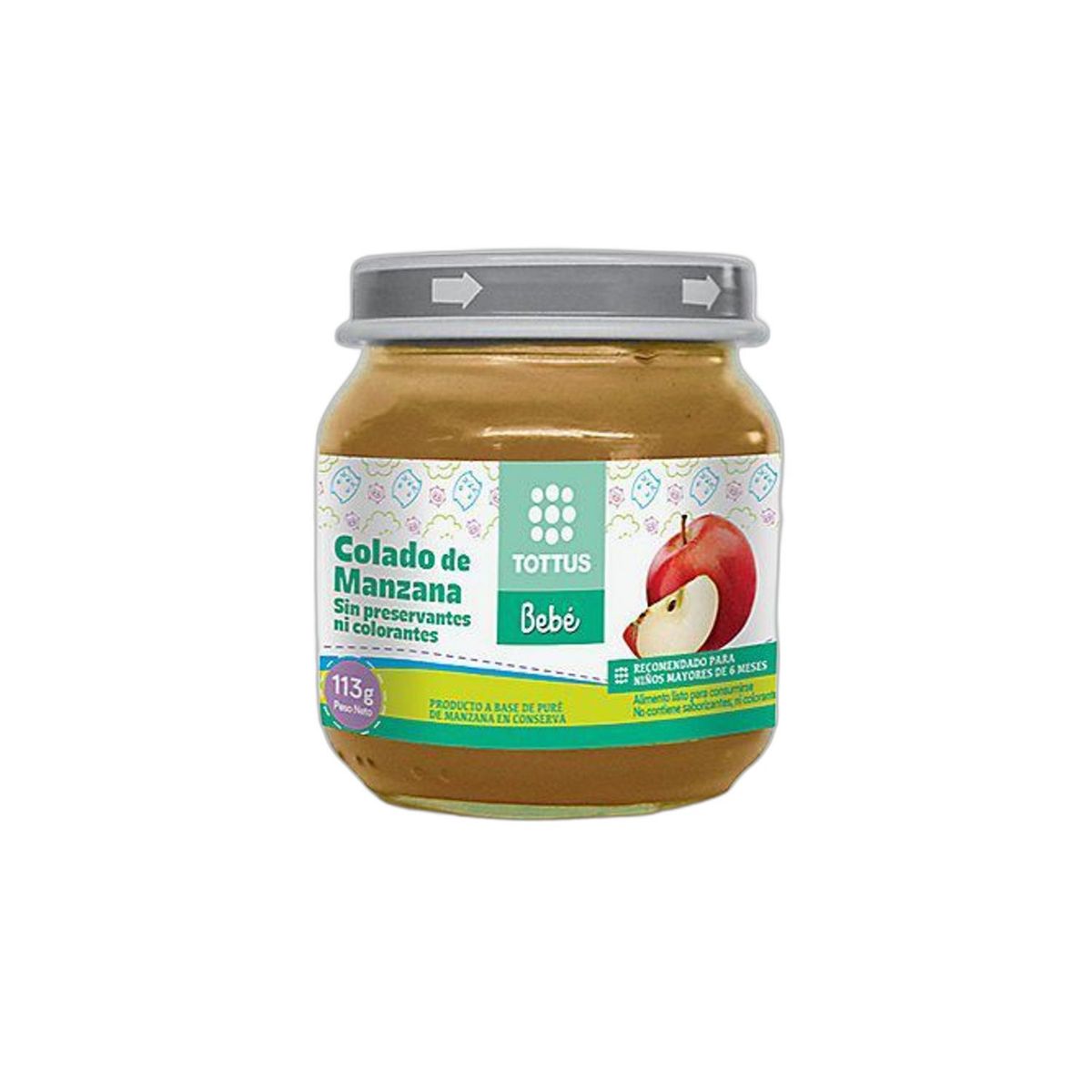 TOTTUS BEBE - Compota de Manzana Tottus Bebé Envase 113 g
