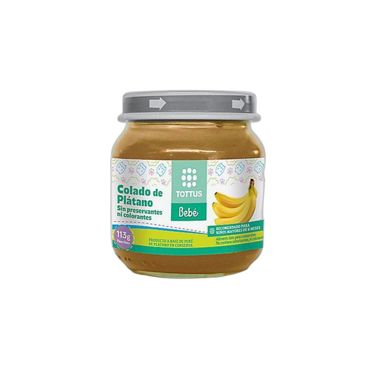 TOTTUS BEBE - Compota de Plátano Tottus Bebé Envase 113 g