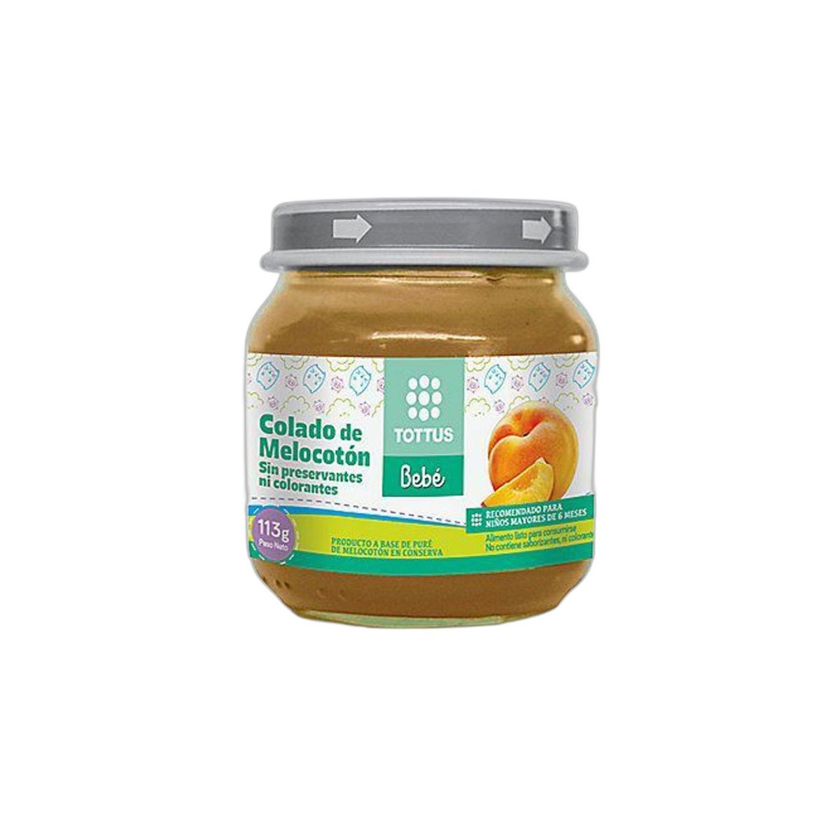 TOTTUS BEBE - Compota de Melocotón Tottus Bebé Envase 113 g
