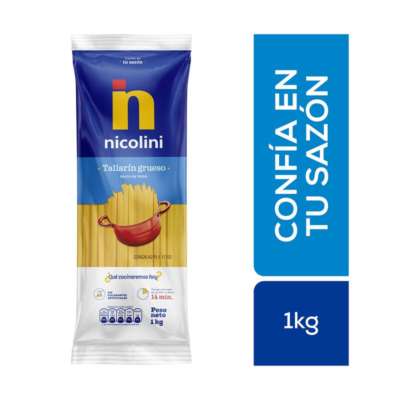 NICOLINI - Tallarín Grueso Nicolini Bolsa 1 Kg