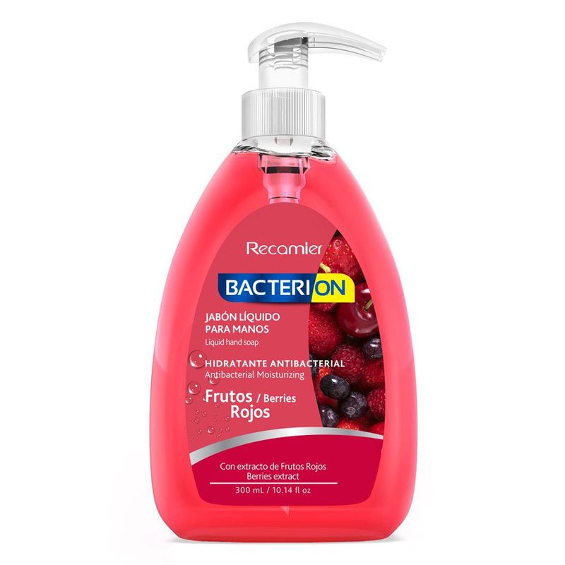 BACTERION - Jabón Líquido Bacterion Para Mano Frutos Rojos Envase 300 mL