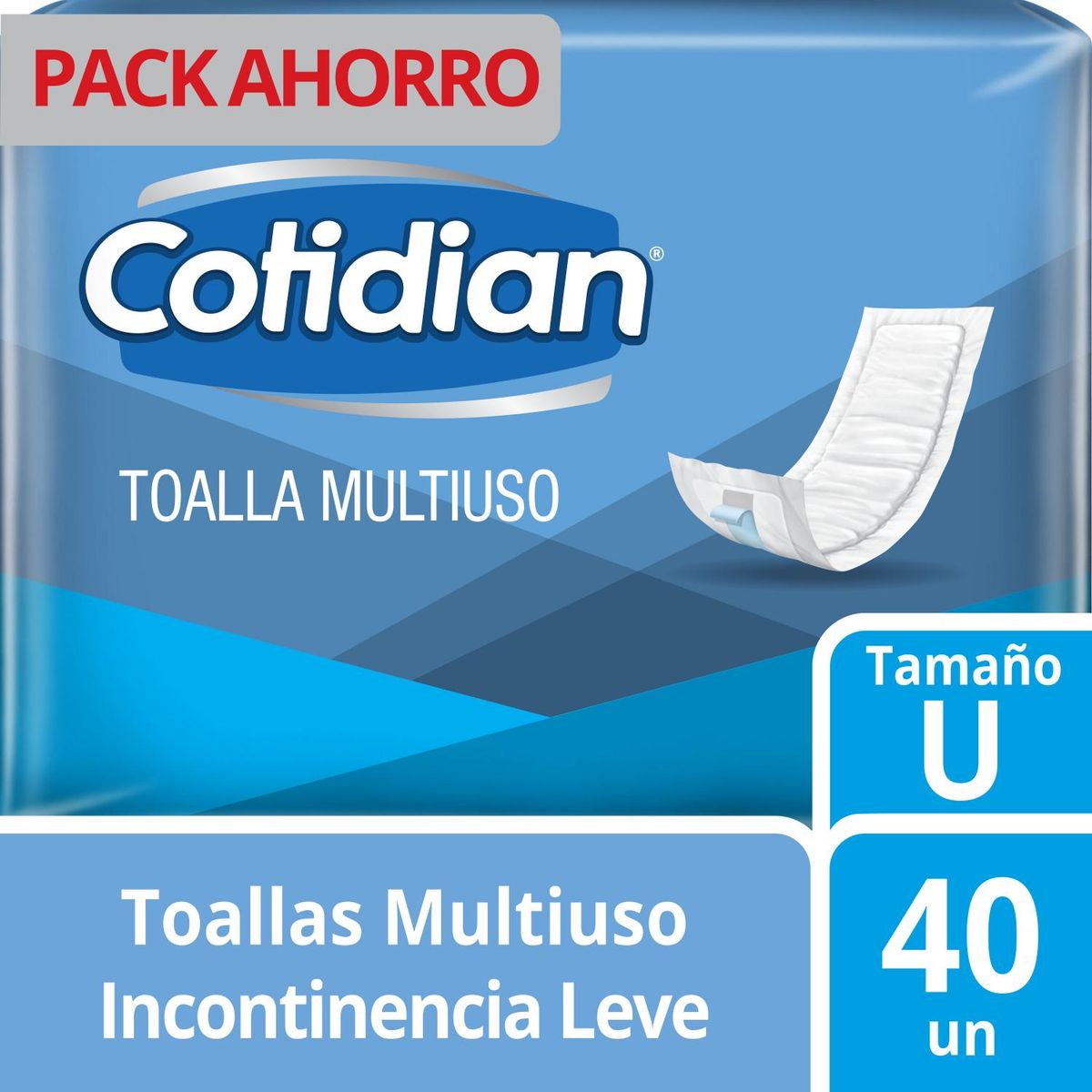 COTIDIAN - Toalla Cotidian Multiusos Unisex Tamaño Unico Empaque 40 Und