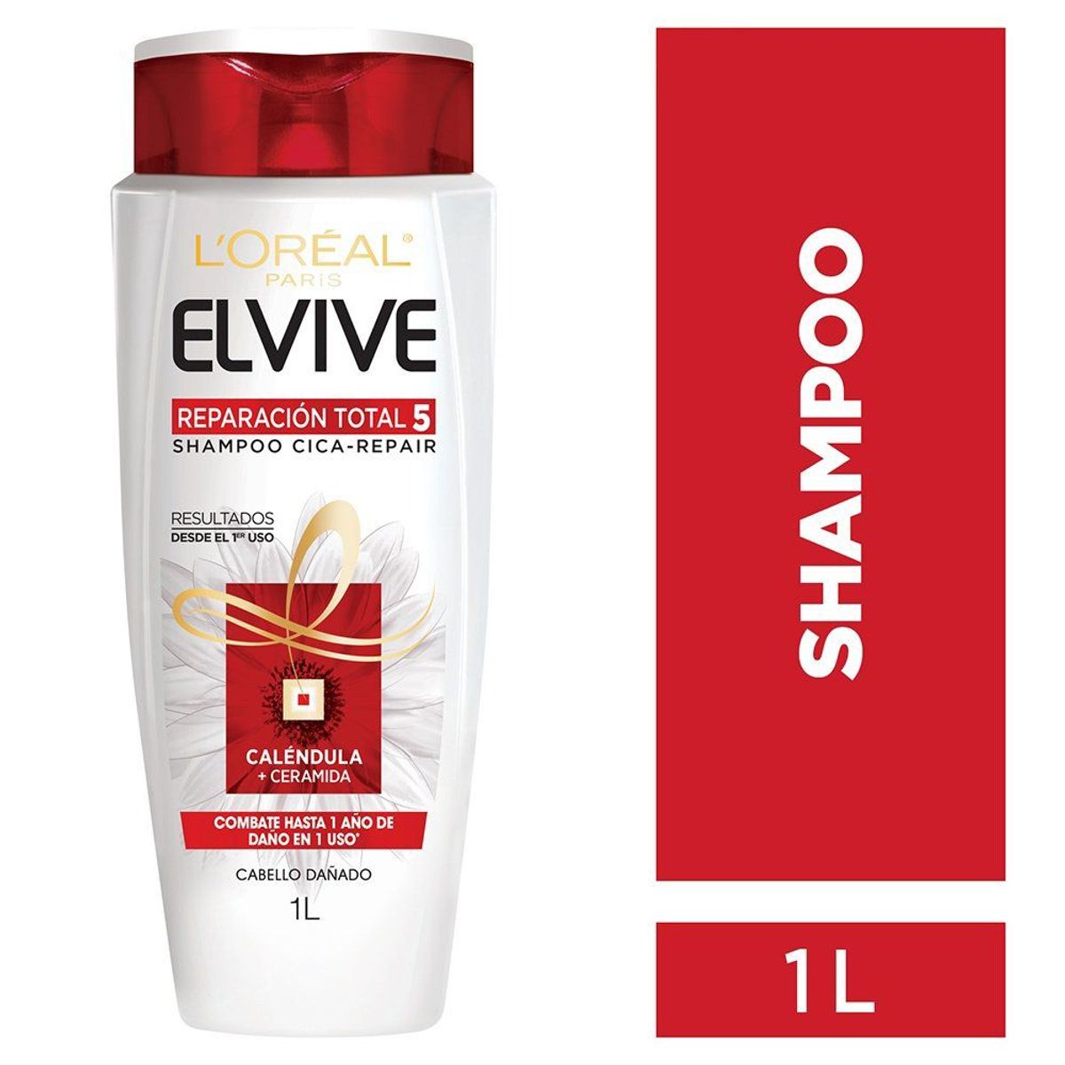 ELVIVE - Shampoo Elvive Reparación Total 5 Cabello Dañado Botella 1 L