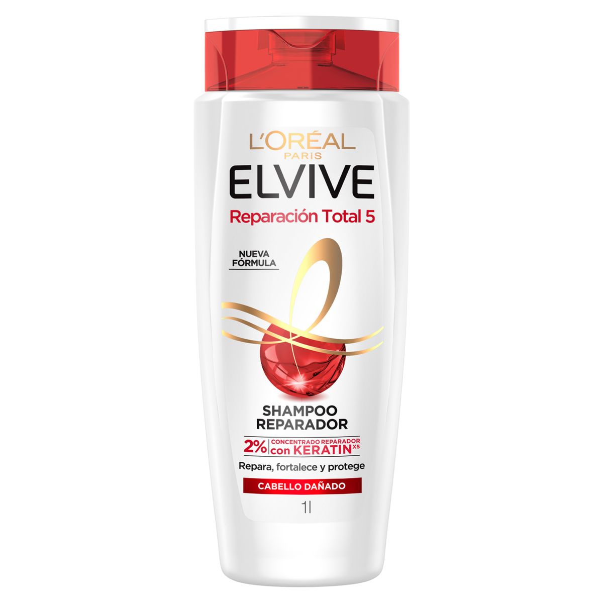 ELVIVE - Shampoo Elvive Reparación Total 5 Cabello Dañado Botella 1 L