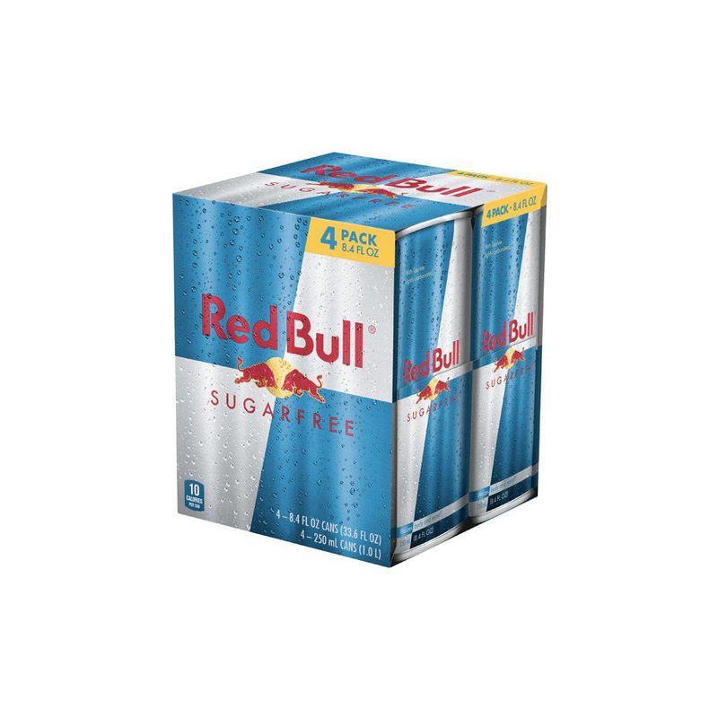 RED BULL - Bebida Energizante Red Bull Sin Azúcar Pack 4 Latas 250 mL