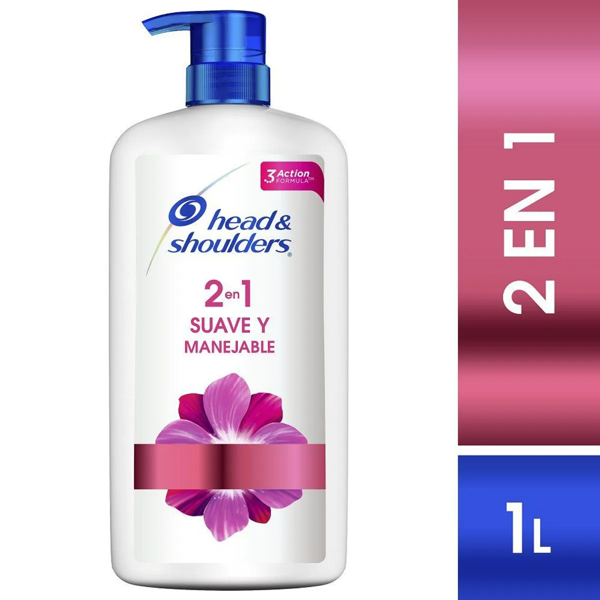 HEAD SHOULDERS - Shampoo 2 en 1 Head & Shoulders Suave y Manejable Botella 1 L