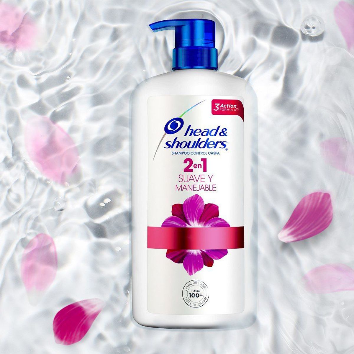 HEAD SHOULDERS - Shampoo 2 en 1 Head & Shoulders Suave y Manejable Botella 1 L