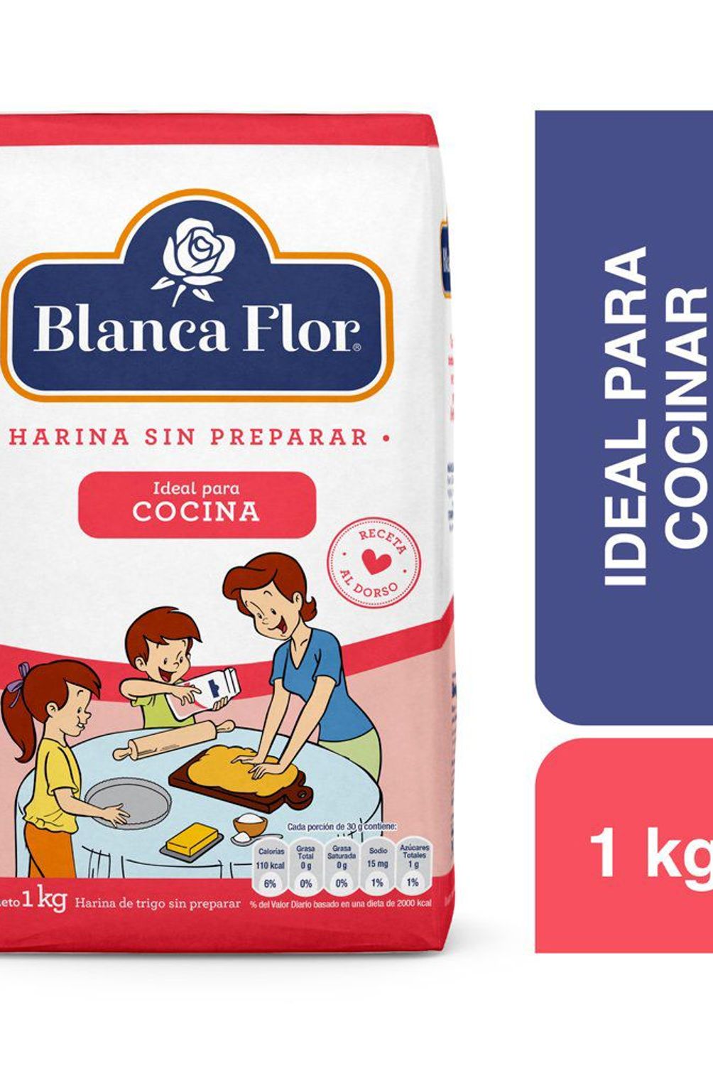 BLANCA FLOR - Harina de Trigo Sin Preparar Blanca Flor Bolsa 1 Kg