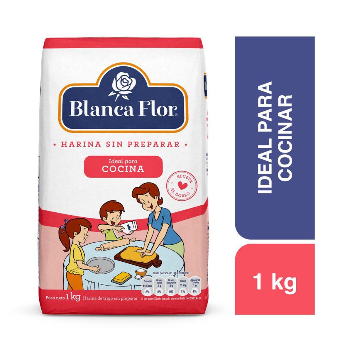 BLANCA FLOR - Harina de Trigo Sin Preparar Blanca Flor Bolsa 1 Kg