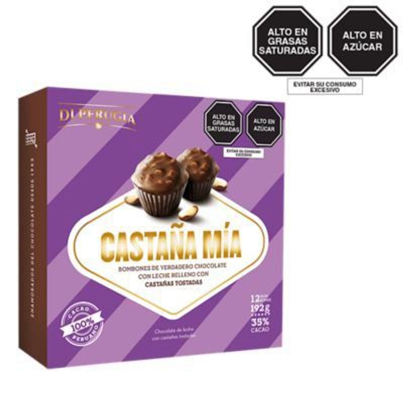 BRAVI - Bombones Chocolate Castaña Mia Di Perugia Display 16 g x 12 Unidades