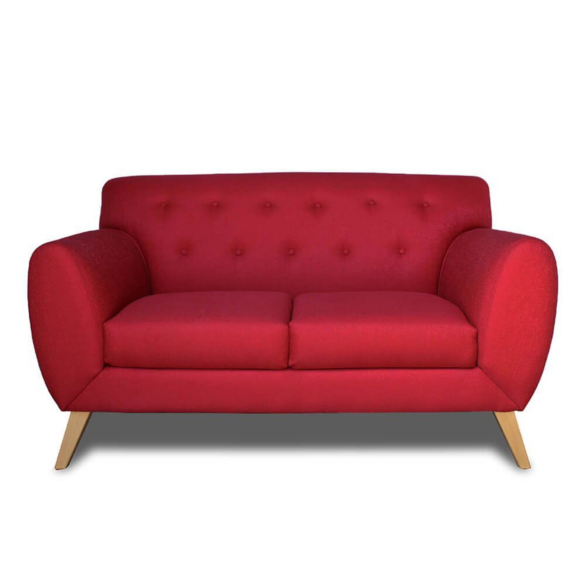CASA JOVEN - Sofa Love Seat 2 Cps Tapiz Chenille Rojo