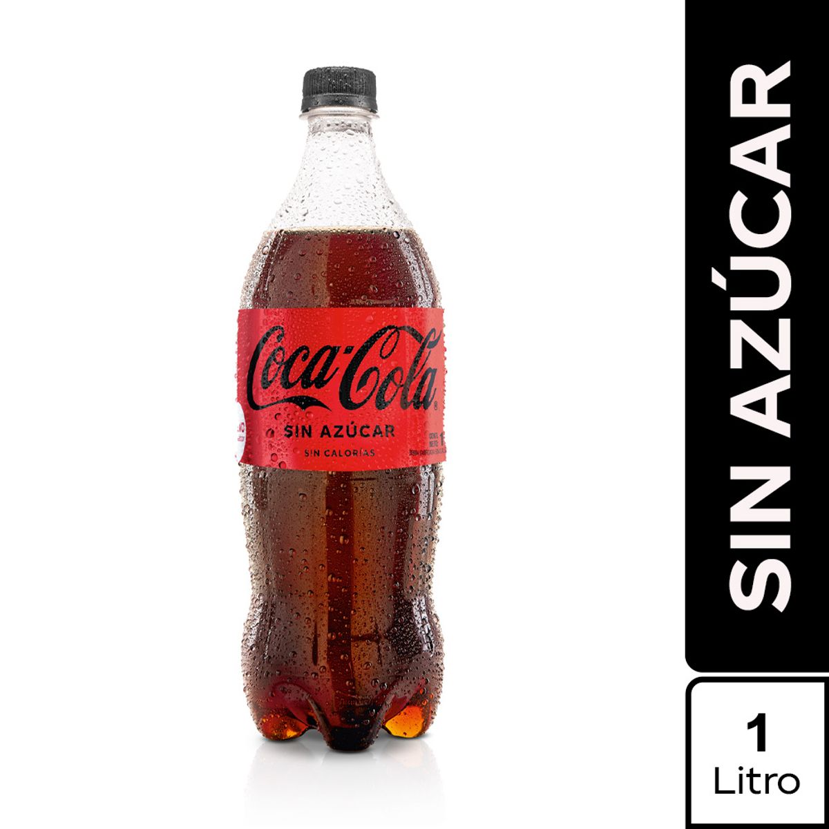 COCA COLA - Gaseosa Coca Cola Sin Azúcar Botella 1 L