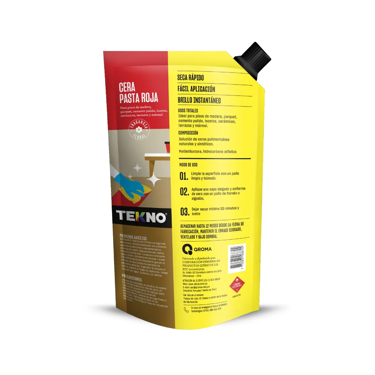 TEKNO - Cera en Pasta Tekno Roja Doypack 300 mL