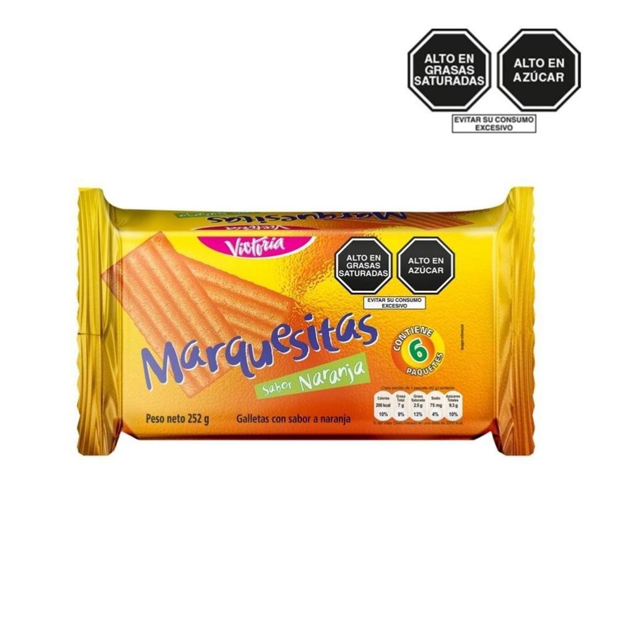 VICTORIA - Galletas Marquesitas Naranja Sixpack 252 g