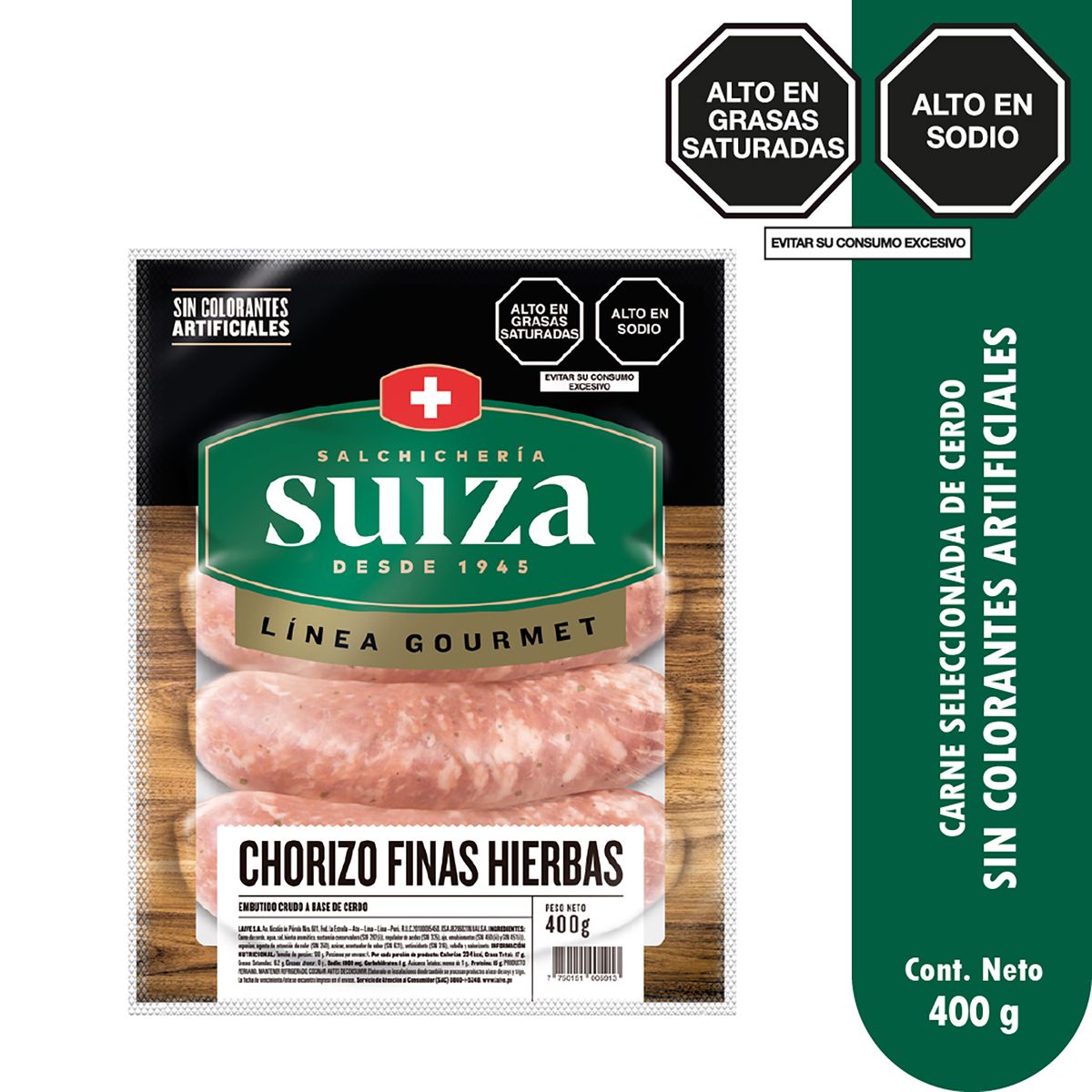 SUIZA - Chorizo Finas Hierbas Suiza Empaque 400 g