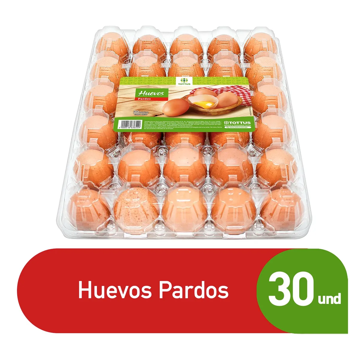 TOTTUS - Huevos de Gallina Pardos Tottus Bandeja 30 Und