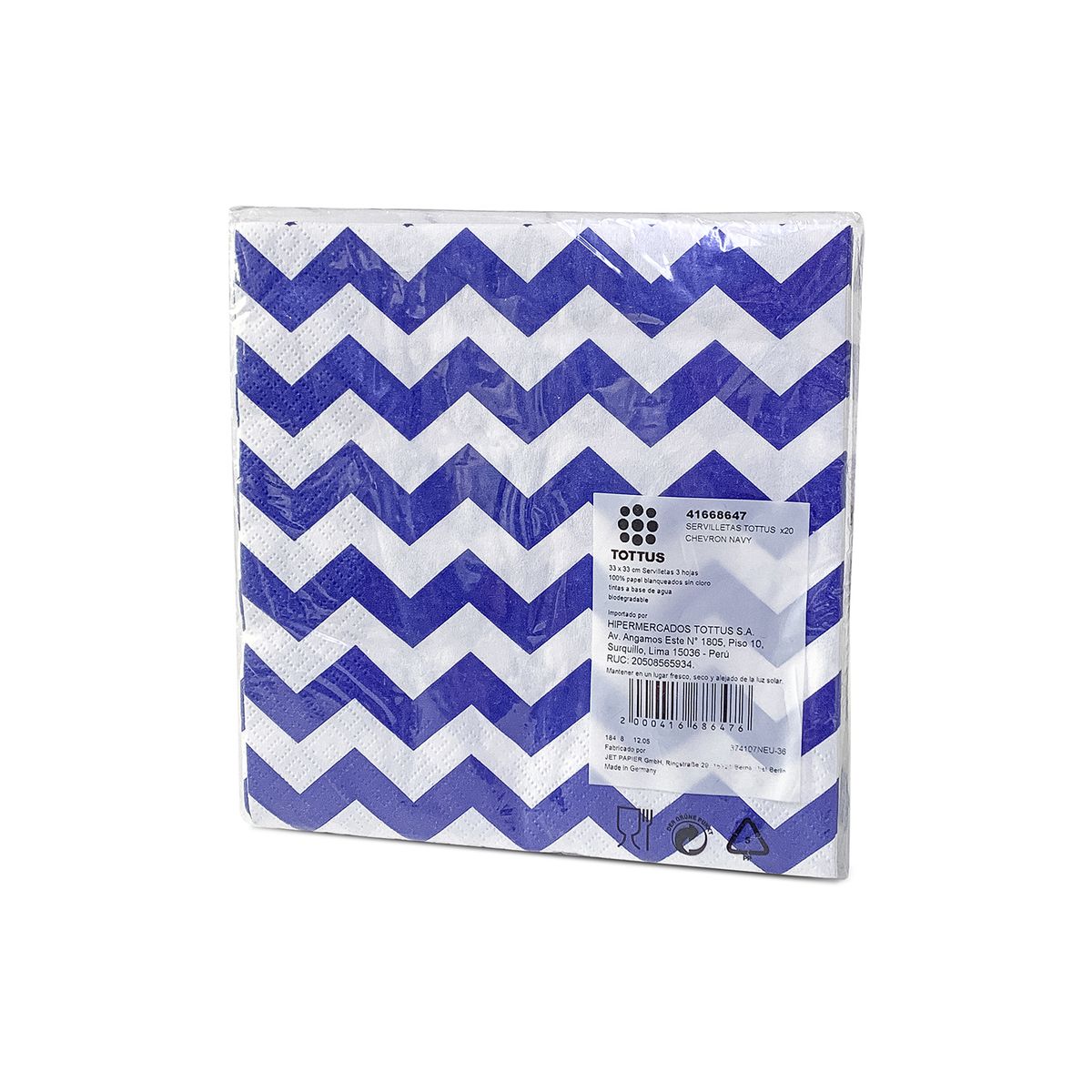 TOTTUS - SERVILLETAS TOTTUS X20 CHEVRON NAVY