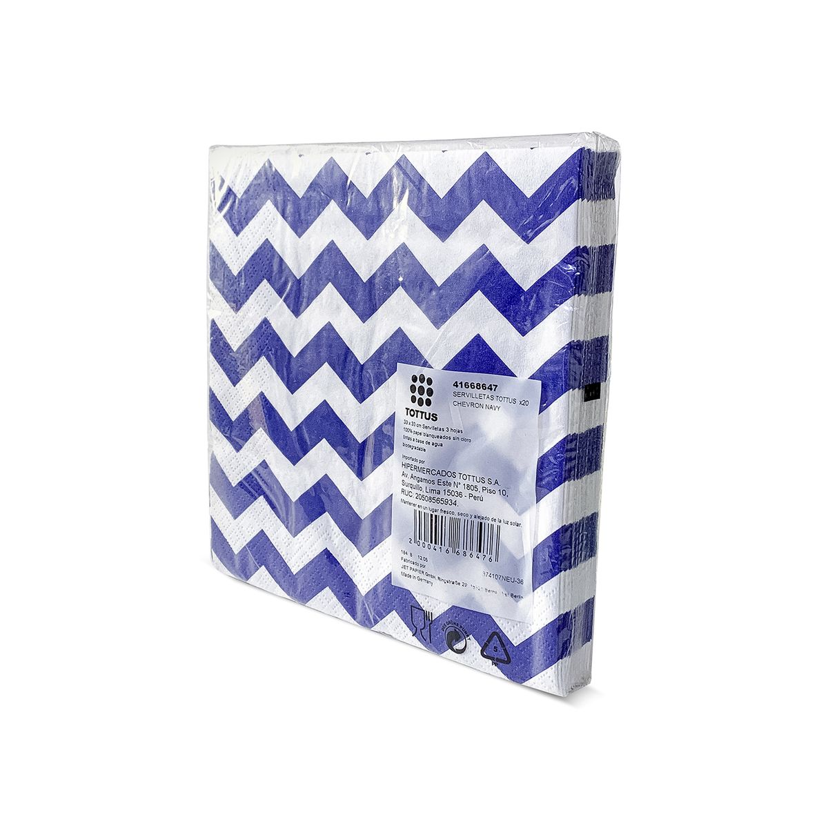 TOTTUS - SERVILLETAS TOTTUS X20 CHEVRON NAVY