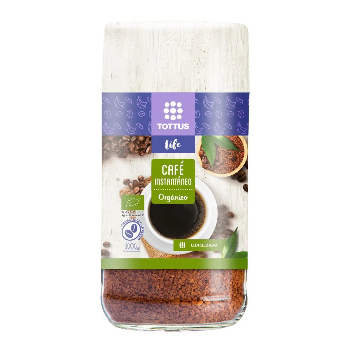 TOTTUS - CAFE INSTANTANEO LIOFILIZADO ORGANICO TOTTUS X 10