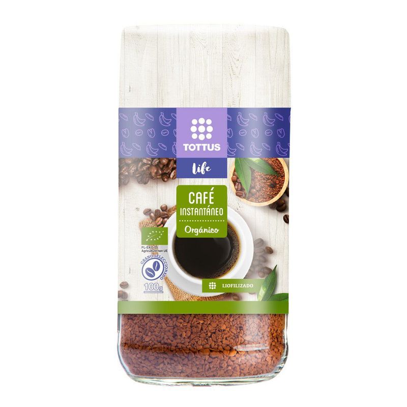 TOTTUS - CAFE INSTANTANEO LIOFILIZADO ORGANICO TOTTUS X 10