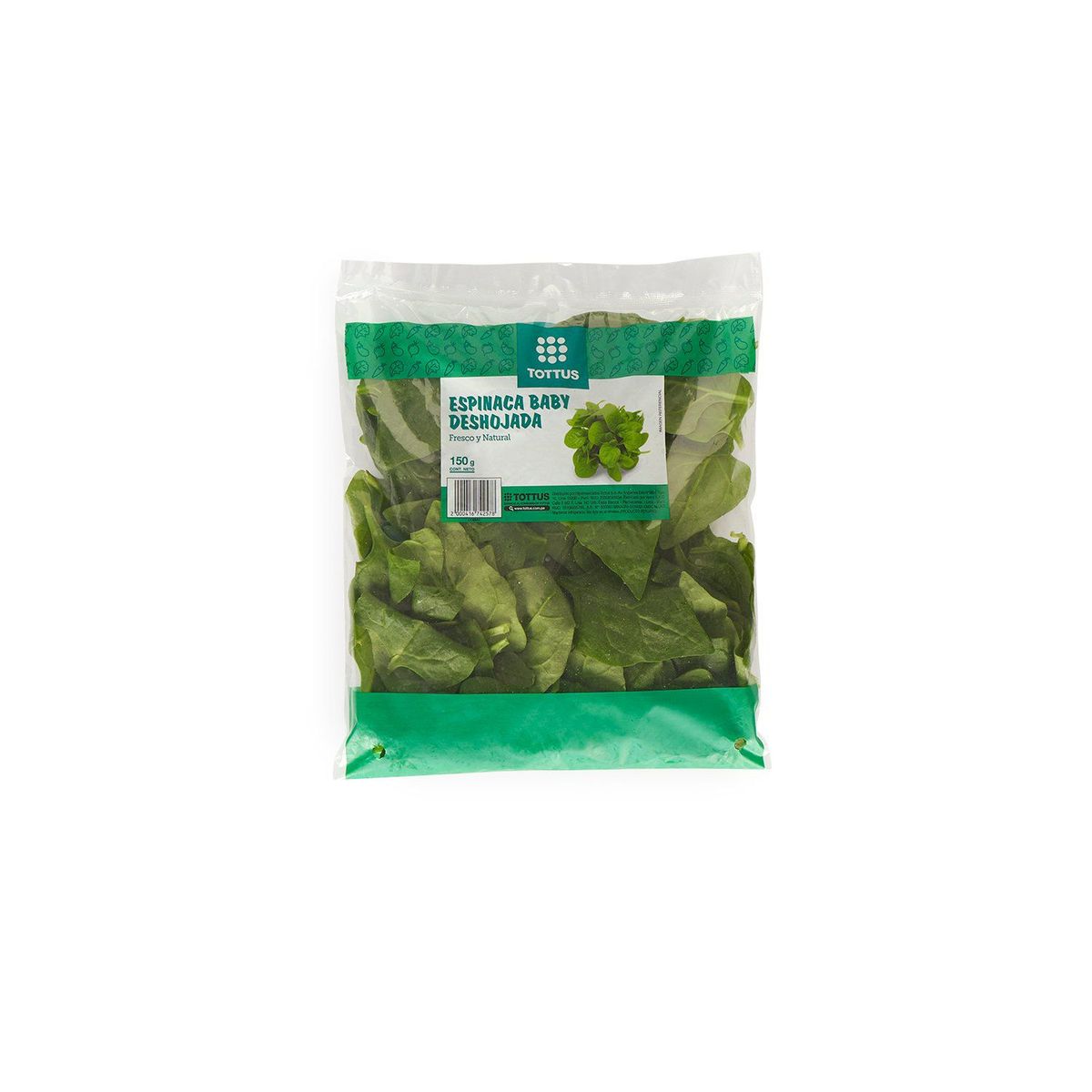 TOTTUS VERDURAS - Espinaca Baby Deshojada Tottus