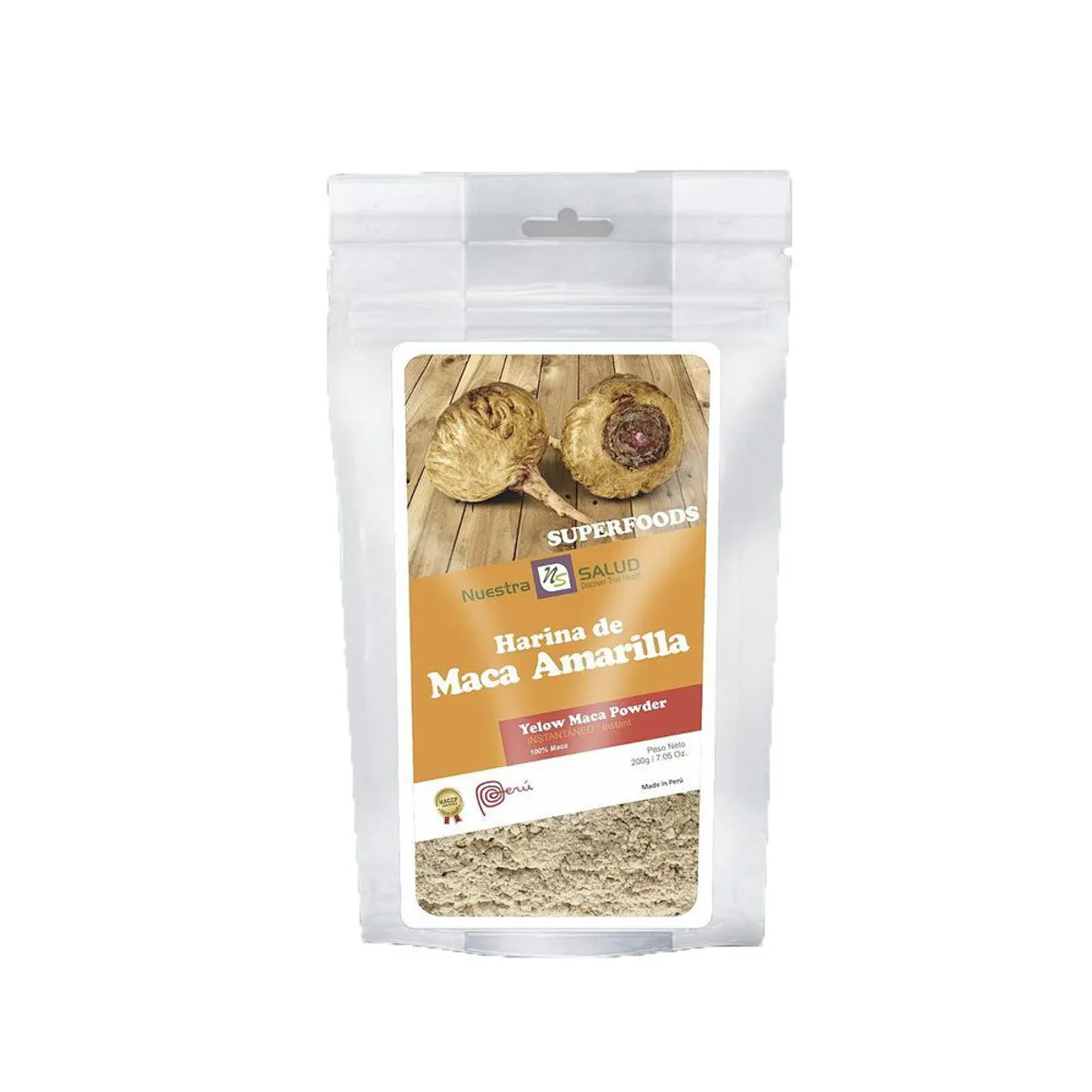 NUESTRA SALUD - Harina de Maca Amarilla Nuestra Salud Doypack 200 g