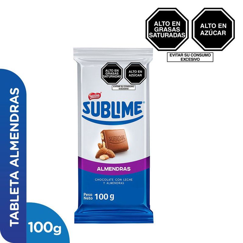SUBLIME - Chocolate con Leche Almendras 100 g